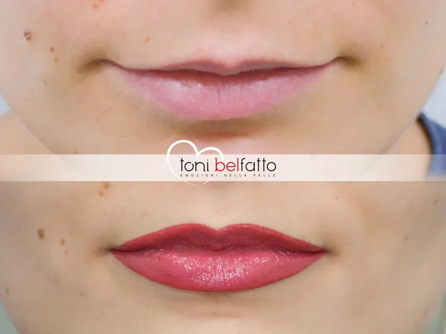 Trucco permanente delle labbra, prima e dopo