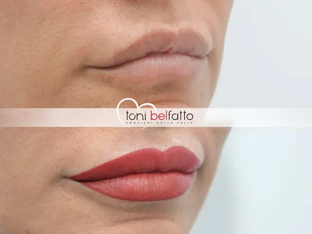 Trucco permanente delle labbra, prima e dopo