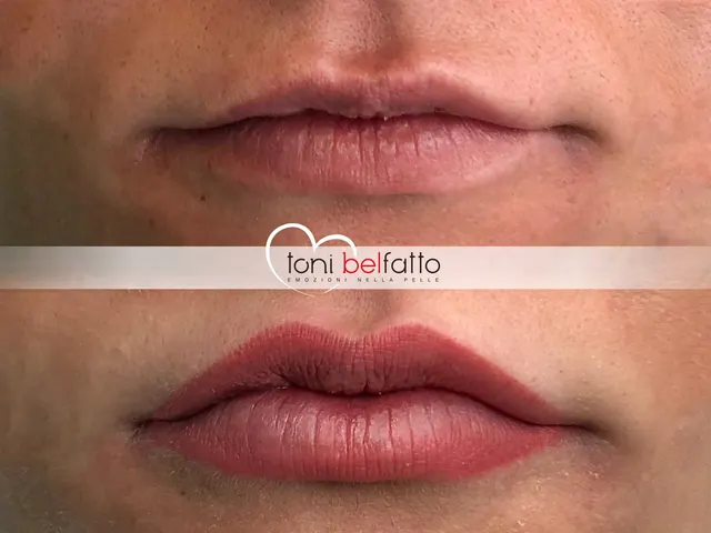 Trucco permanente delle labbra, prima e dopo