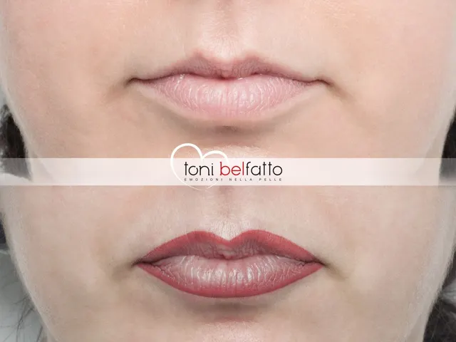 Trucco permanente delle labbra, prima e dopo