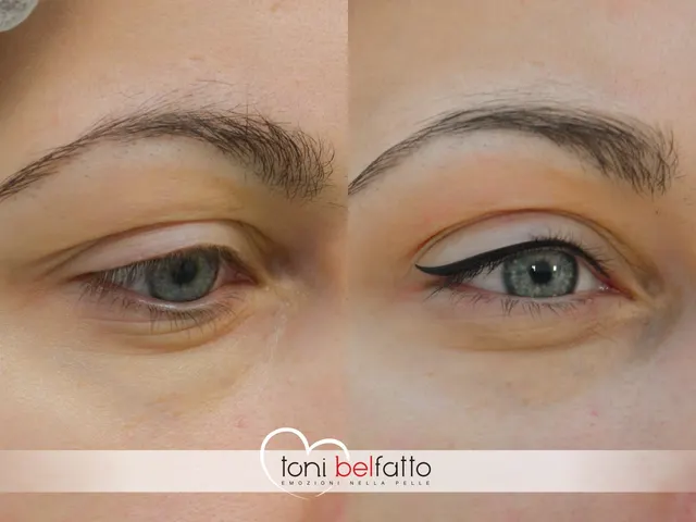Eyeliner in trucco permanente, prima e dopo