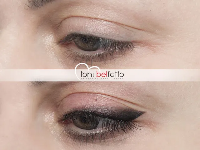 Eyeliner in trucco permanente, prima e dopo