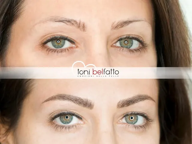 Sopracciglia in trucco permanente, prima e dopo