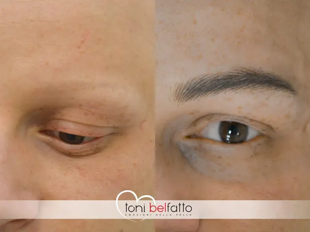 Sopracciglia in trucco permanente, prima e dopo