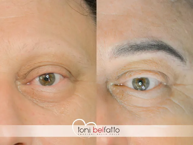 Sopracciglia in trucco permanente, prima e dopo