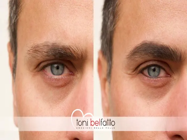 Sopracciglio maschile in trucco permanente, prima e dopo